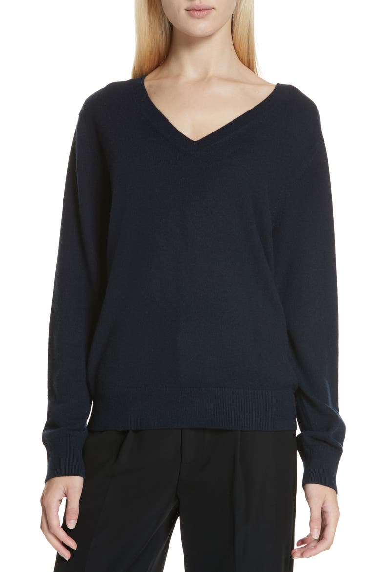 Weekend V-Neck Cashmere Sweater, Main, color, COASTAL
