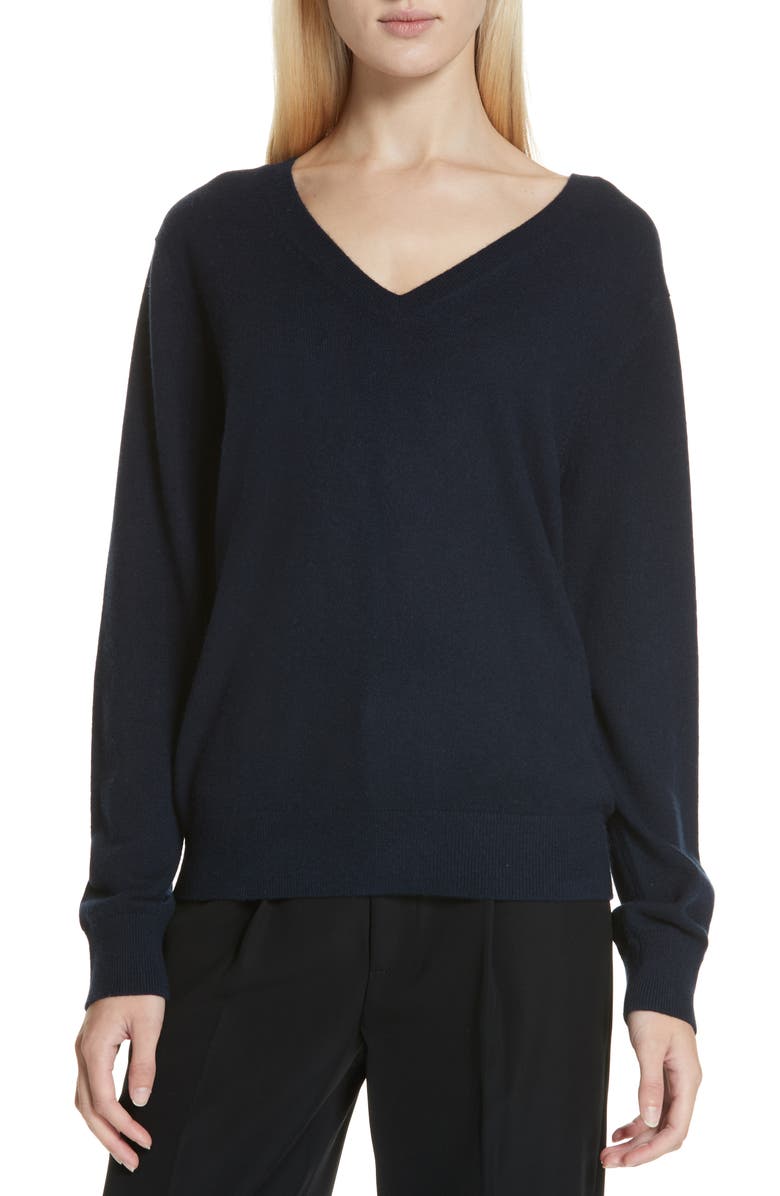 Vince Weekend V-Neck Cashmere Sweater, Main, color, Coastal