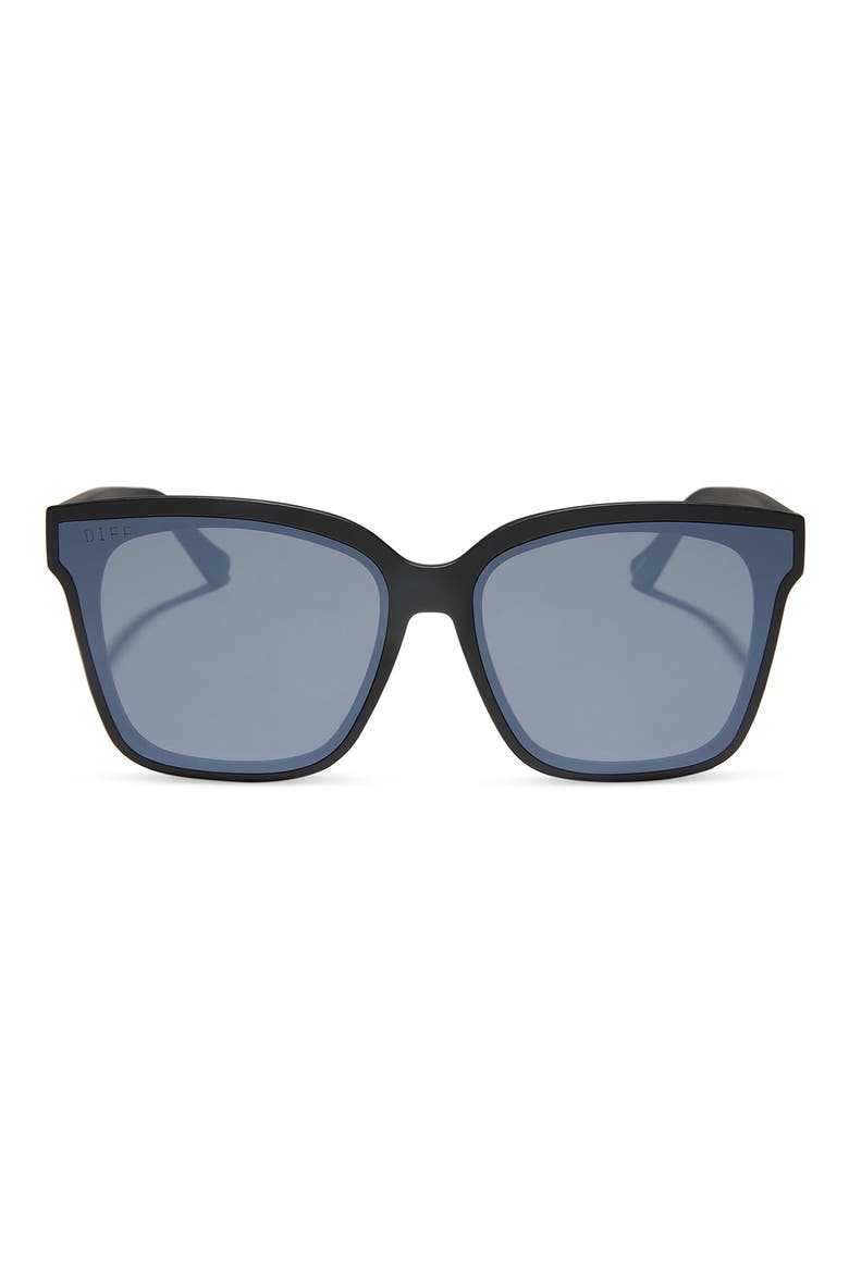 Madison 63mm Oversize Square Sunglasses, Main, color, GRY W/SILVER FL
