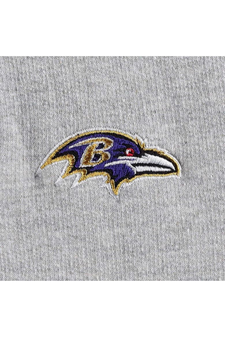 Women's Antigua  Heather Gray Baltimore Ravens Lightweight Jackpot Raglan Half-Zip Pullover Hoodie, Alternate, color, Heather Gray