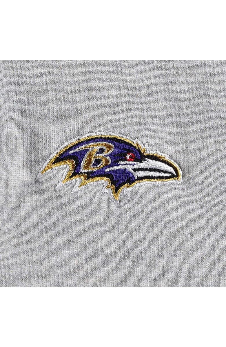 ANTIGUA Women's Antigua Heather Gray Baltimore Ravens Lightweight Jackpot Raglan Half-Zip Pullover Hoodie, Alternate, color,