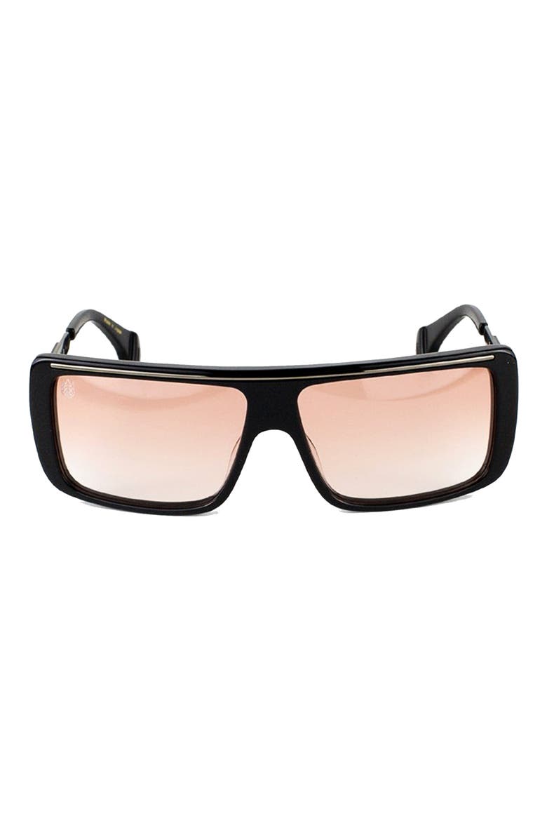54mm Rectangular Gradient Sunglasses, Main, color, BLACK
