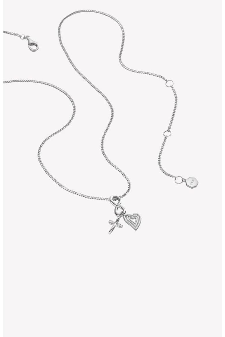 Faith, Hope, & Love Charm Pendant Necklace, Alternate, color, Sterling Silver