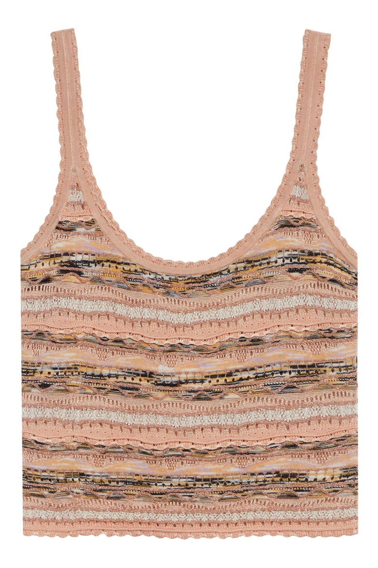 Clotide Multi Stitch Pointelle Tank, Alternate, color, HIBISCUS
