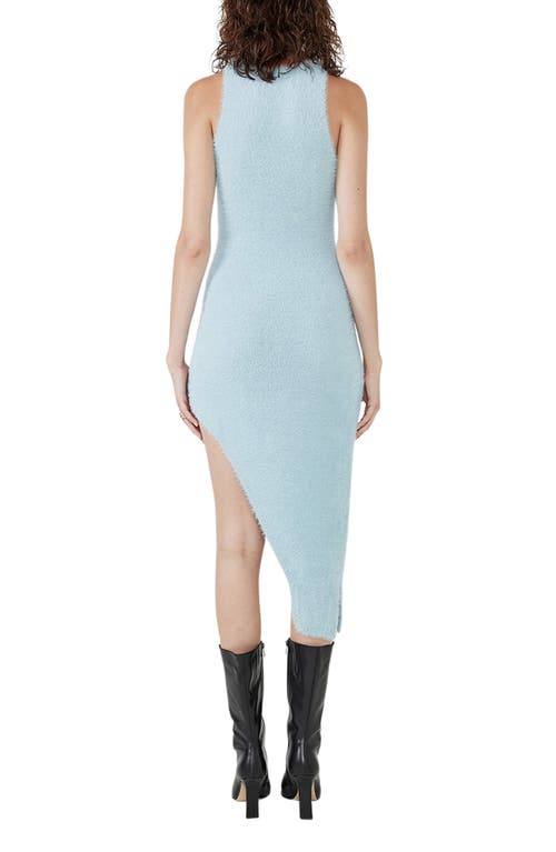 Bardot The Fluffy Knit Dress In Dusty Blue