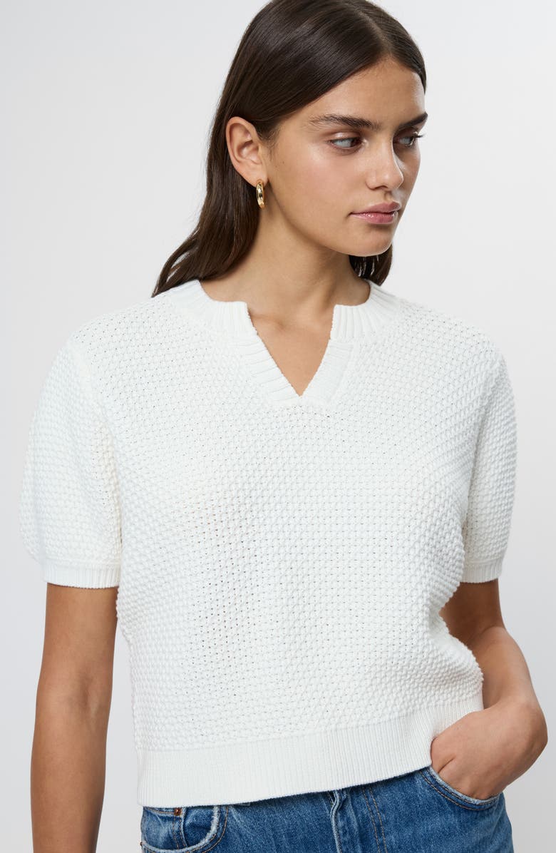 French Connection Remy Puff Sleeve Sweater, Alternate, color, Summer White