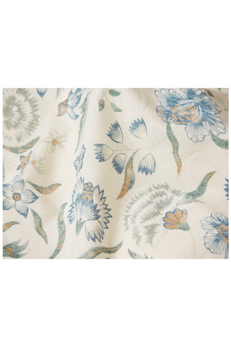 Viola Print Organic Cotton Duvet Cover, Alternate, color, UNDYED/ CERULEAN