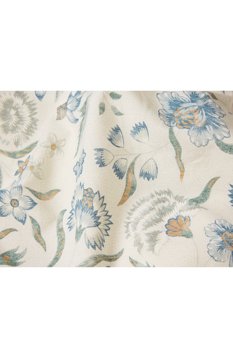 Coyuchi Viola Print Organic Cotton Duvet Cover, Alternate, color, Undyed/ Cerulean