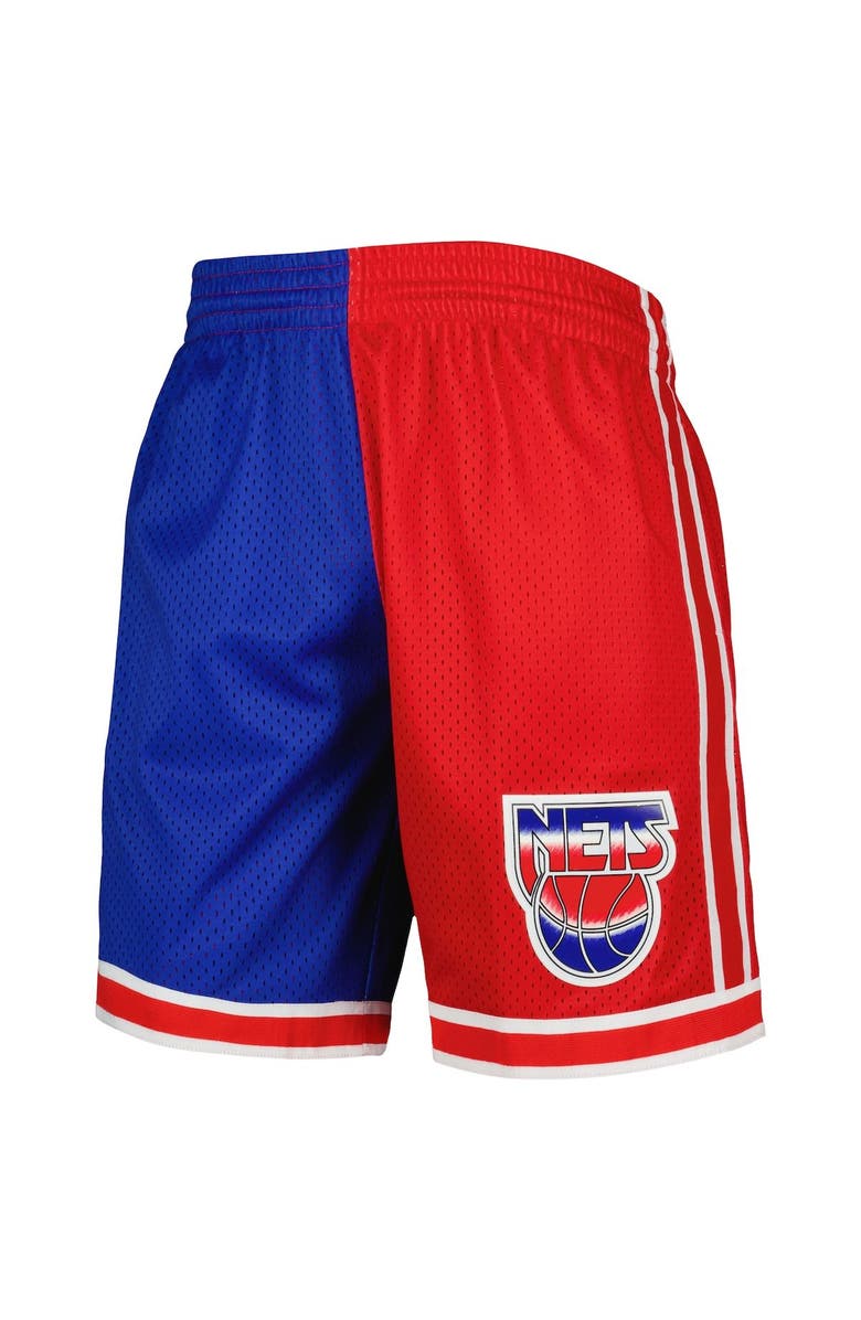 Mitchell & Ness Men's Mitchell & Ness Blue/Red New Jersey Nets Hardwood Classics 1993 Split Swingman Shorts, Alternate, color, Blue