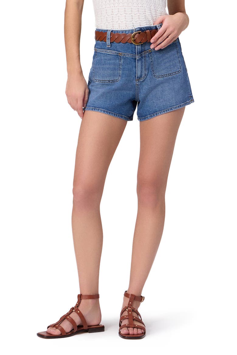 Dani Front Yoke Ultra High Waist Denim Shorts, Main, color, SETE