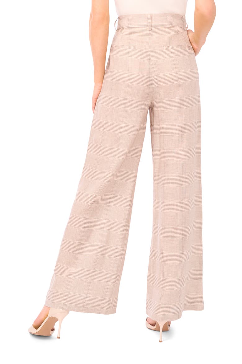 Beatrice Pleated Wide Leg Linen Trousers, Alternate, color, LIGHT HEATHER PINK