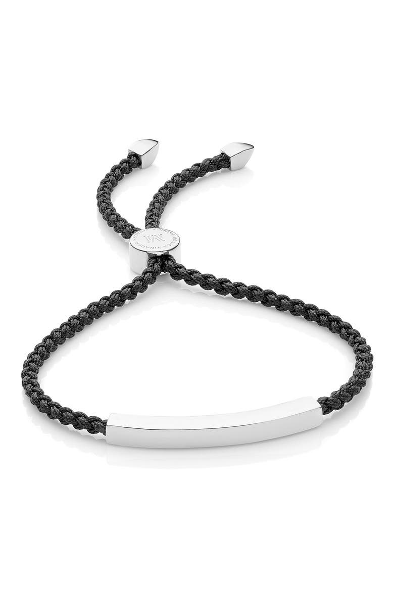 Linear Friendship Bracelet, Main, color, SILVER/ BLACK
