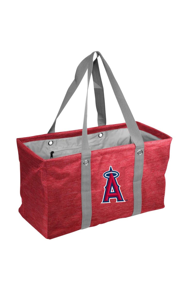 LOGO BRANDS Los Angeles Angels Crosshatch Picnic Caddy Tote Bag, Main, color, Red