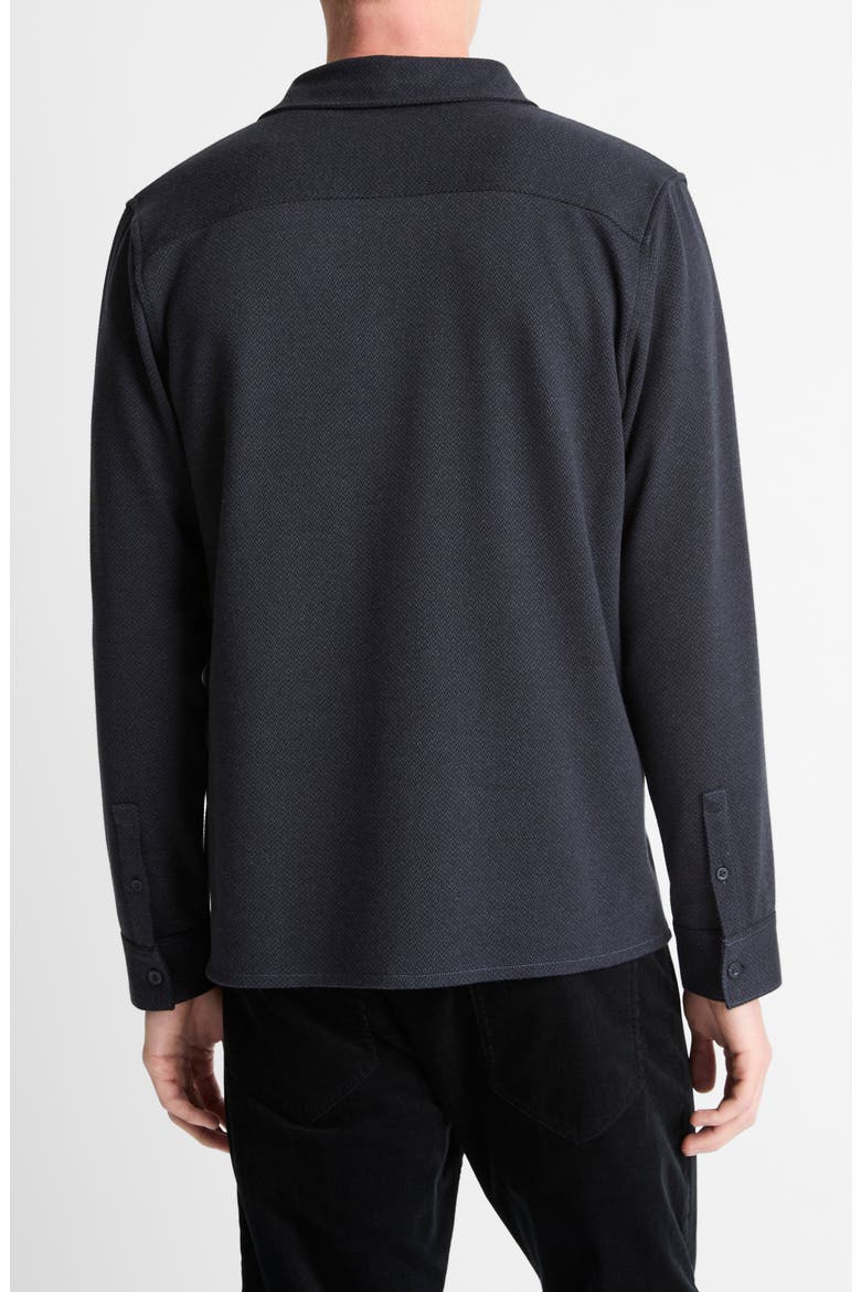 Herringbone Button-Up Shirt, Alternate, color, COASTAL