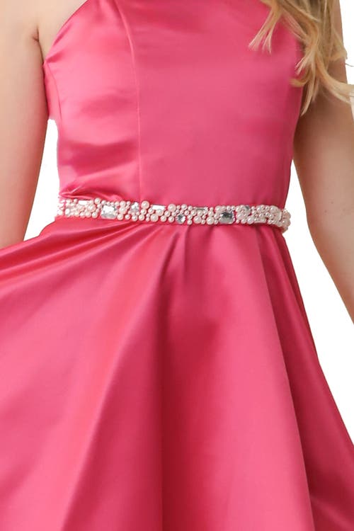 Un Deux Trois Stretchy Pearl And Gem Belt In Metallic