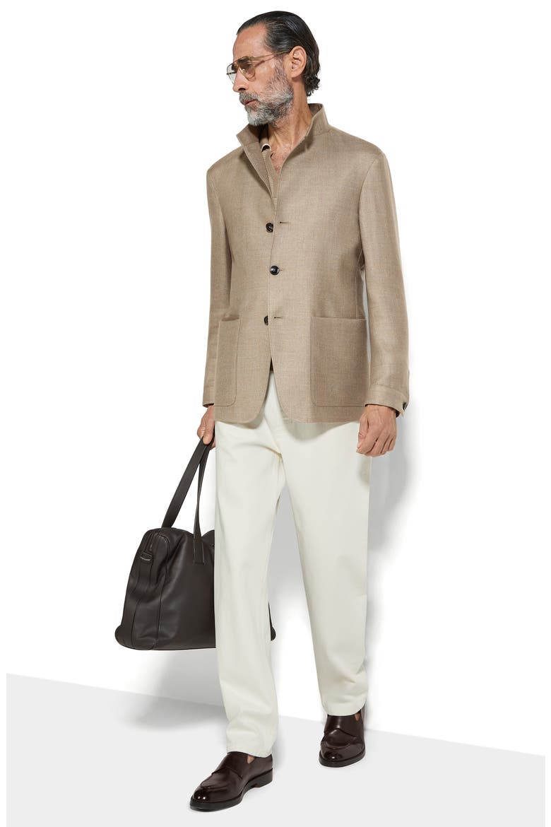 Cashmere, Silk & Linen II Conte Jacket, Alternate, color, LIGHT TAUPE