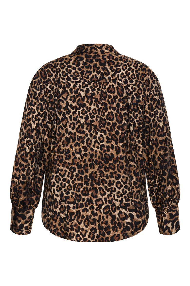Ellie Long Sleeve Tie Front Shirt, Alternate, color, LEOPARD