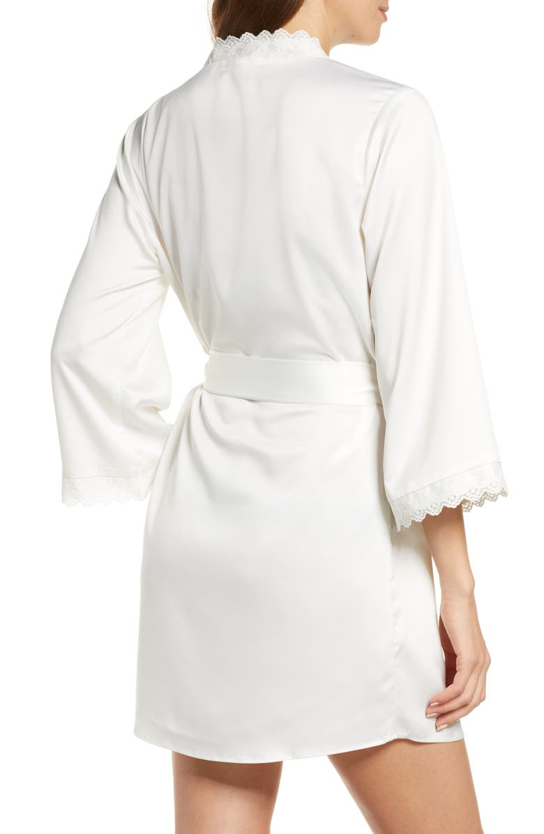 Flora Nikrooz Victoria Short Satin Robe, Alternate, color, 