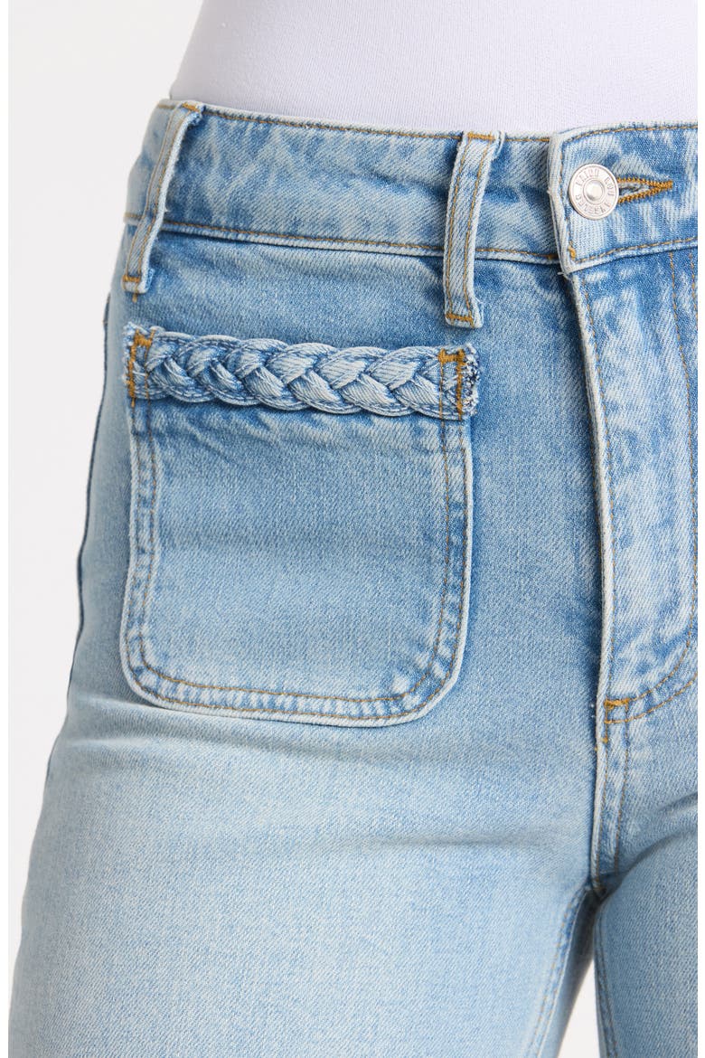 Sofia High Waist Patch Pocket Slit Seam Raw Hem Jeans, Alternate, color, MONTEBELLO