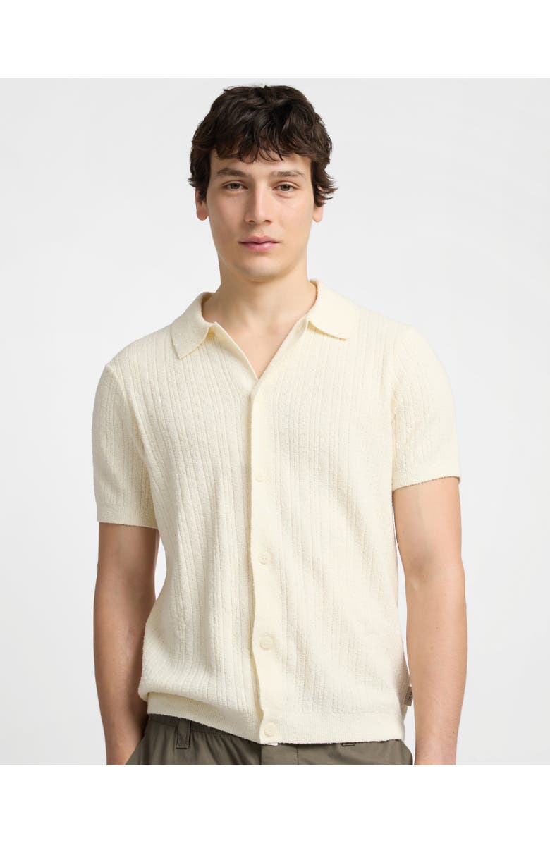 Onia Boucle Rib Button Up Shirt, Main, color, Cream