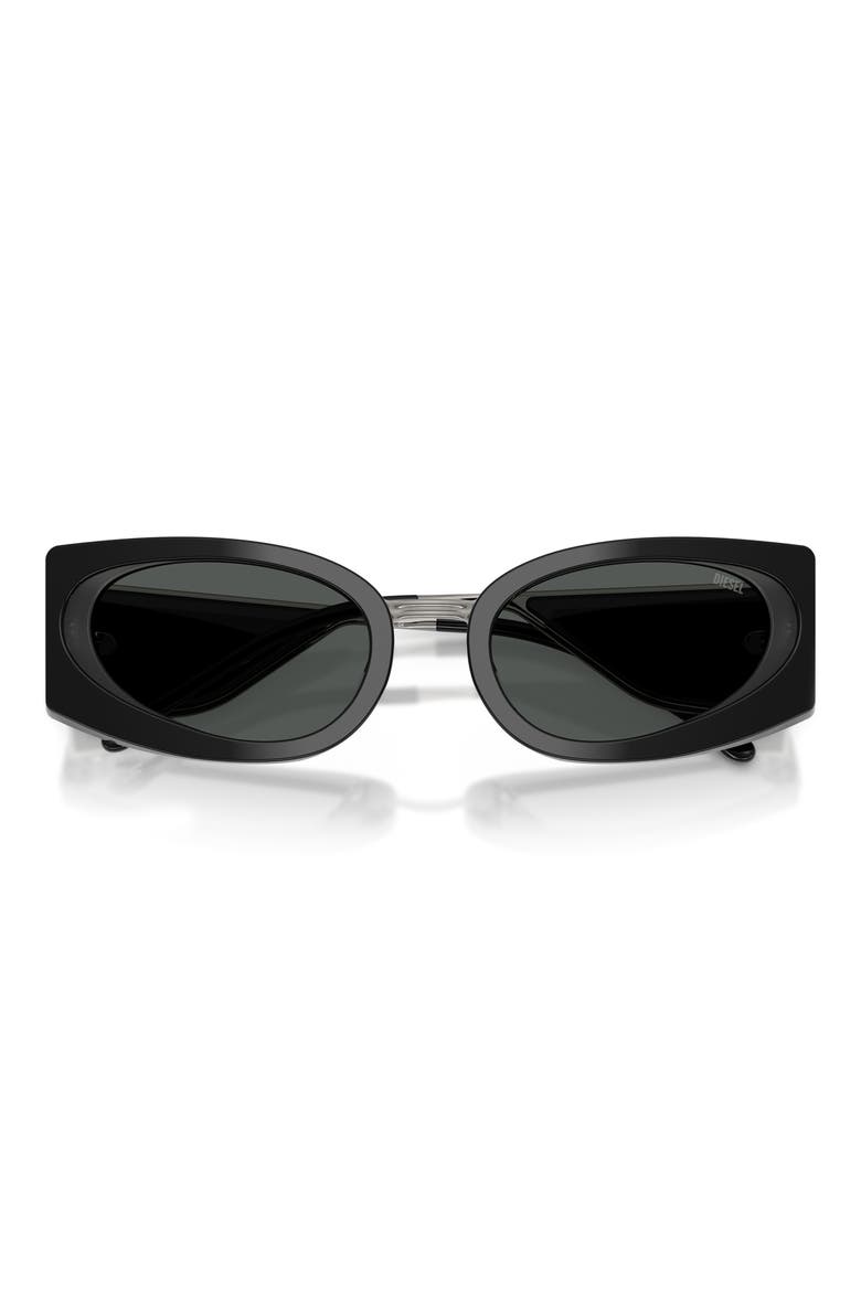 54mm Cat Eye Sunglasses, Alternate, color, BILAYER SOLID BLACK DARK GREY