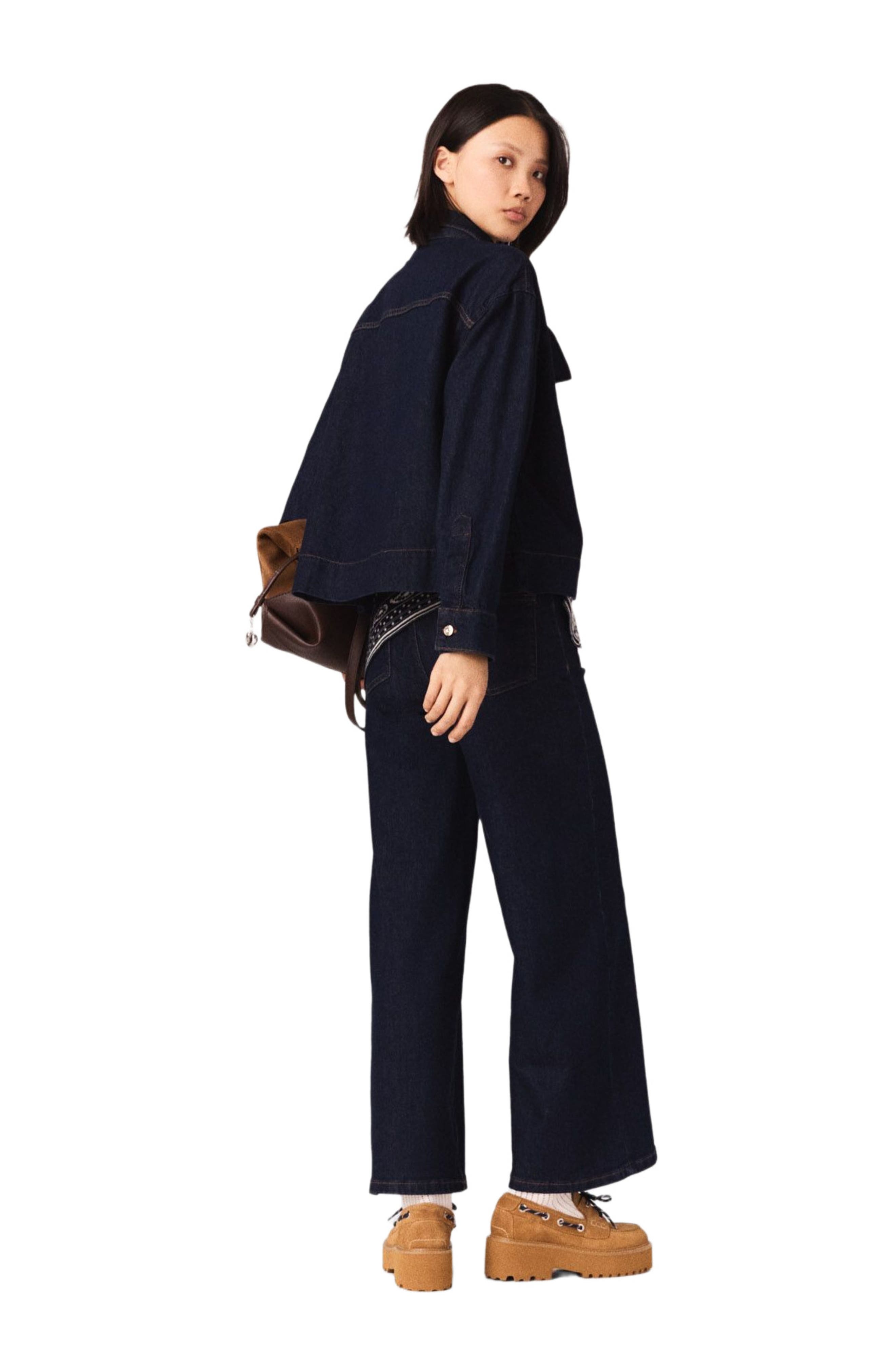 Denim jacket with bow - image 2
