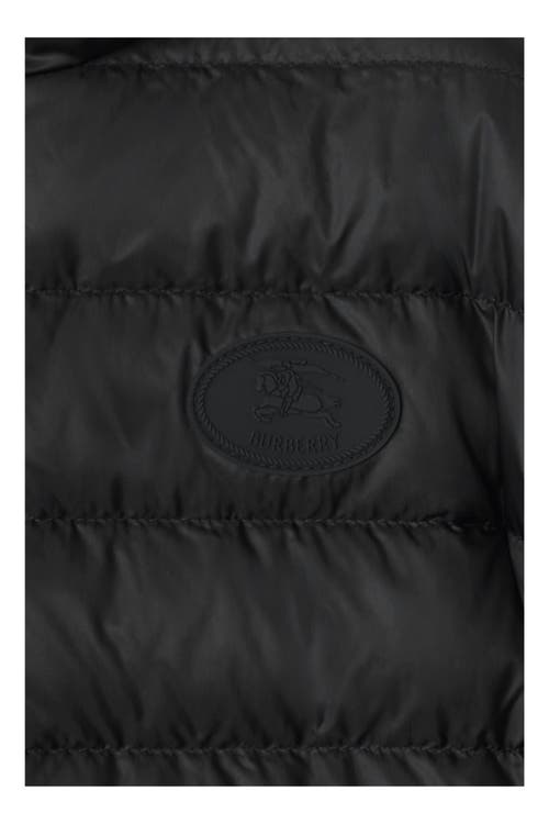 Burberry Checker-tape Nylon Hooded Puffer Jacket In Black