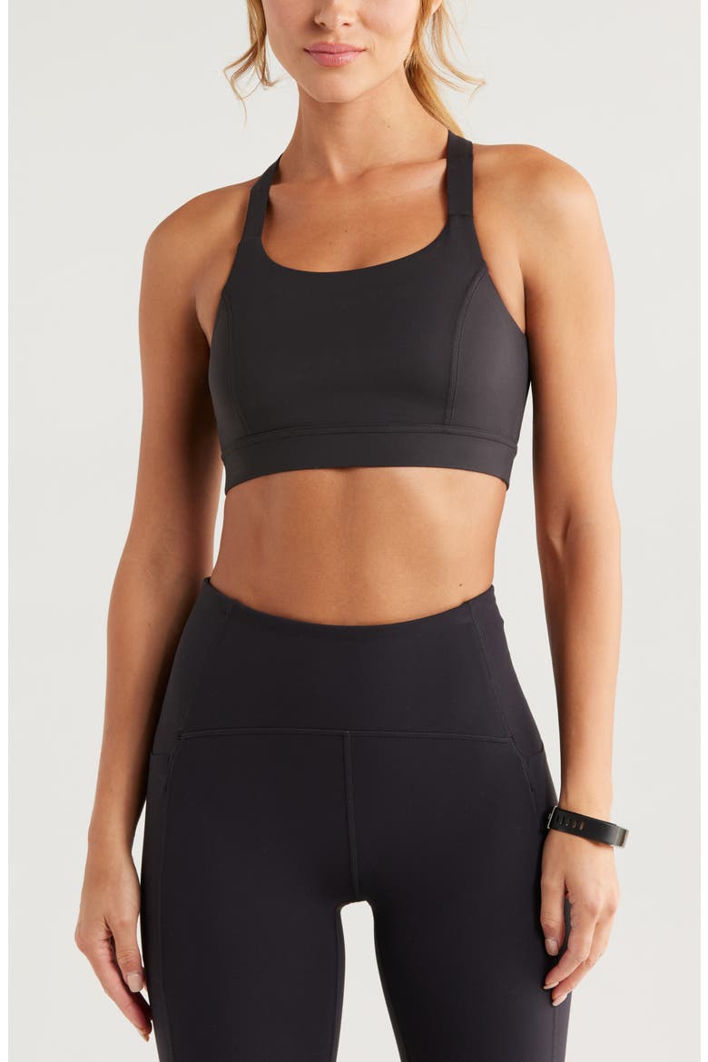 Studio Luxe Lite Court Sports Bra, Main, color, BLACK