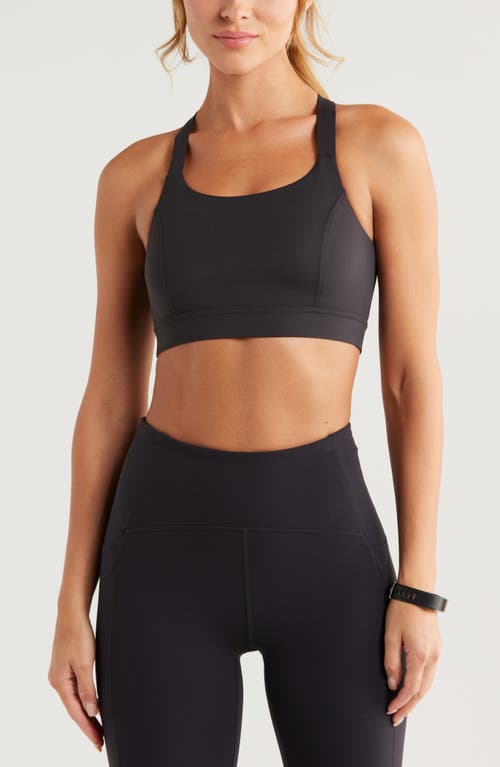 Zella Studio Luxe Lite Court Sports Bra In Black