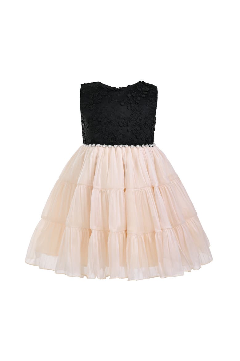 Veyona Lace Tulle Dress, Main, color, Black