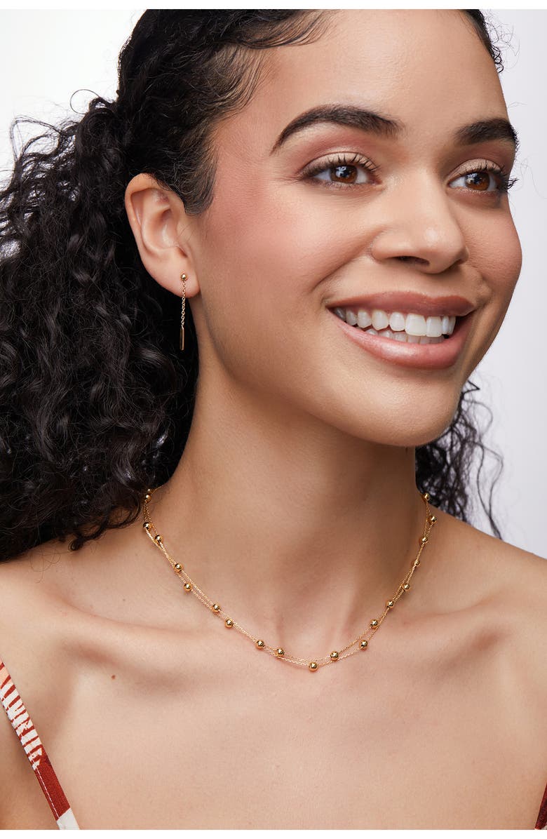 Bony Levy Mykonos 14K Gold Layered Bead Station Necklace, Alternate, color, 