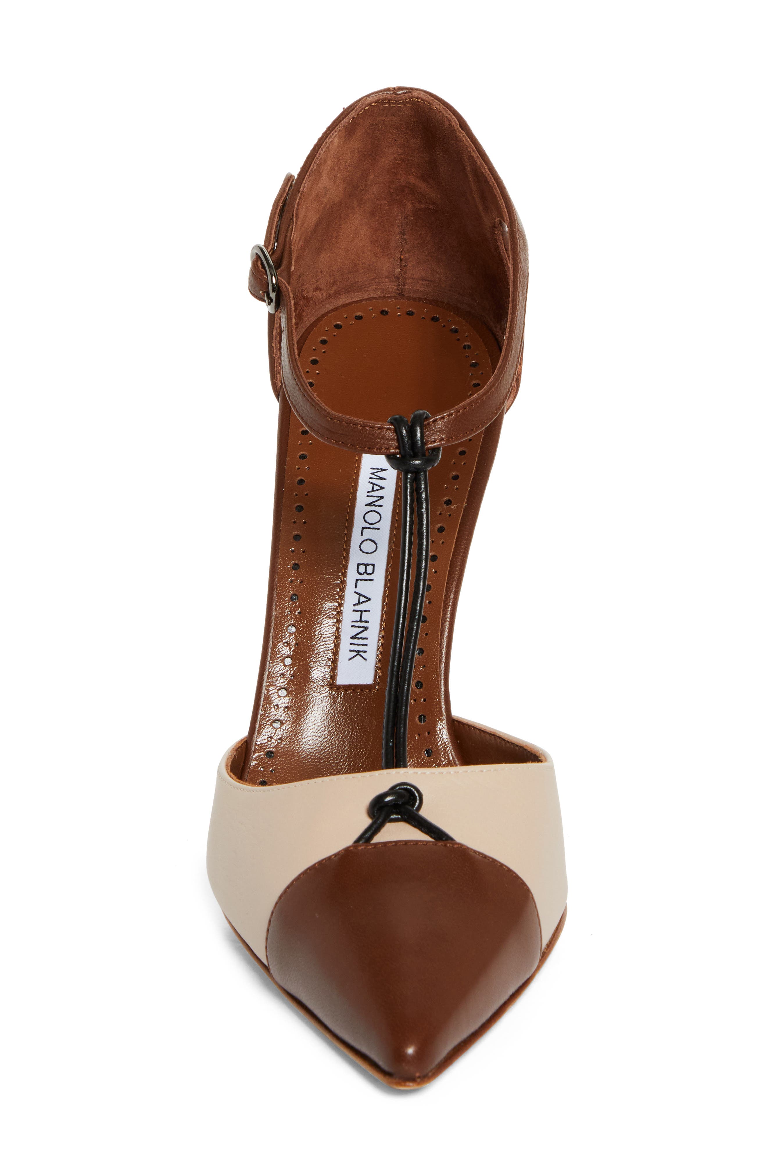 Manolo Blahnik Assala T-Strap Pump, Alternate, color, 