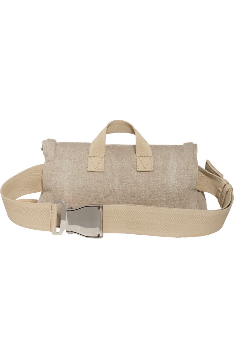 Bottega Veneta Beak Triangle Flap Canvas Belt Bag, Alternate, color,