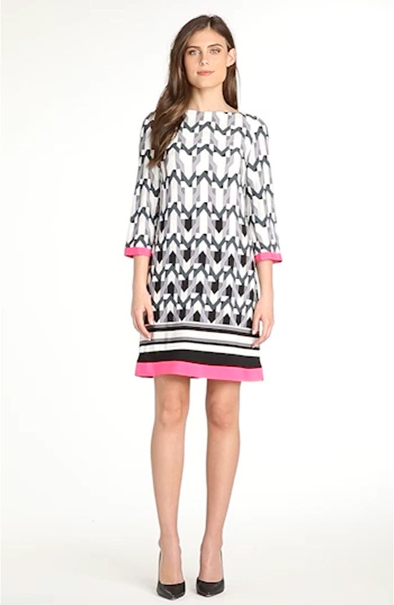 Eliza J Graphic Print Jersey Shift Dress, Alternate, color,