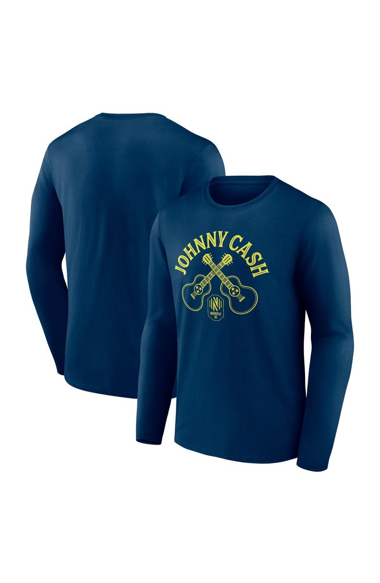FANATICS Men's Fanatics Branded Navy Nashville SC x Johnny Cash Guitar Long Sleeve T-Shirt, Main, color, Navy