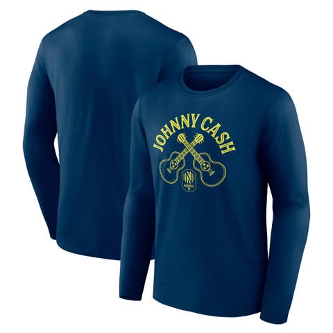 Men's Fanatics Branded  Navy Nashville SC x Johnny Cash Guitar Long Sleeve T-Shirt