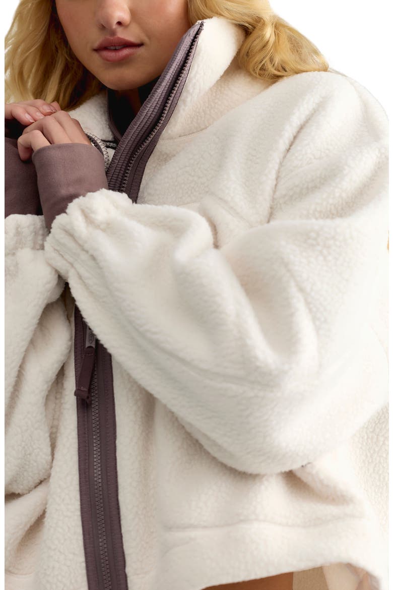 Hit the Slopes Stand Collar Fleece Jacket, Alternate, color, CREAM CLOUD