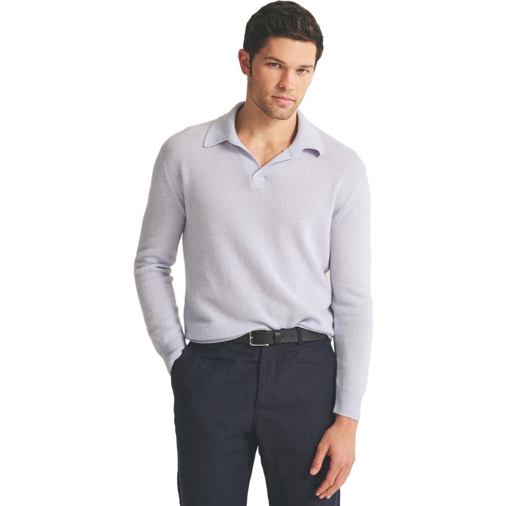 NAADAM Lightweight Cashmere Relaxed Polo in Ice Blue  product