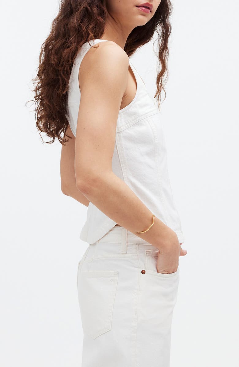 Madewell Sleeveless Denim Button-Up Top, Alternate, color,
