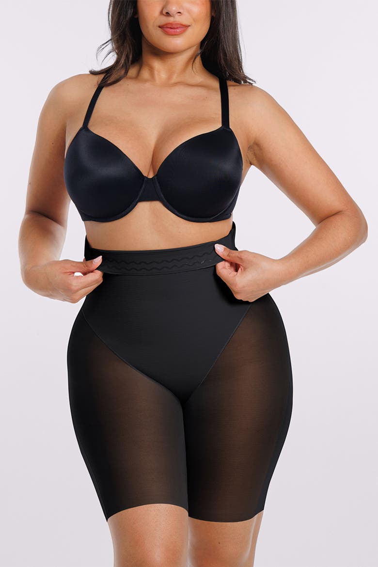Butt Lifting Padded High Waist Shapewear Shorts, Alternate, color, Black