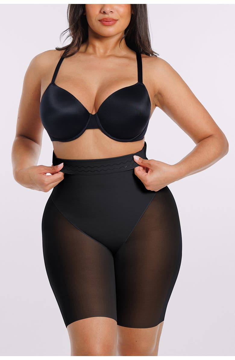 Shapellx Butt Lifting Padded High Waist Shapewear Shorts, Alternate, color, Black