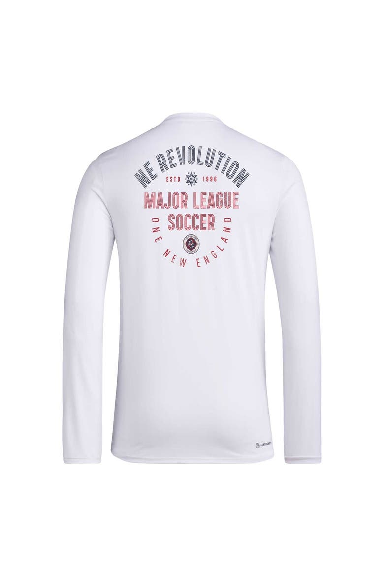Men's adidas White New England Revolution Local Stoic Long Sleeve T-Shirt, Alternate, color, White