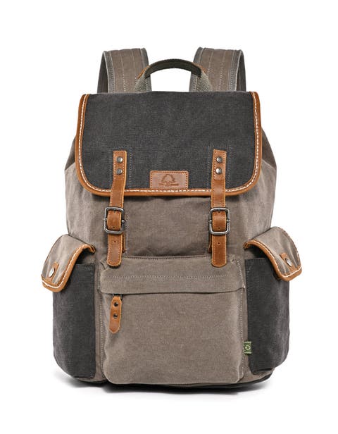 Mountain Wood Canvas Laptop Backpack