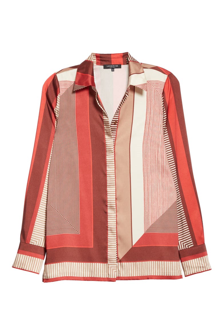 Eric Prism Print Twill Blouse, Alternate, color, CARNELIAN MULTI