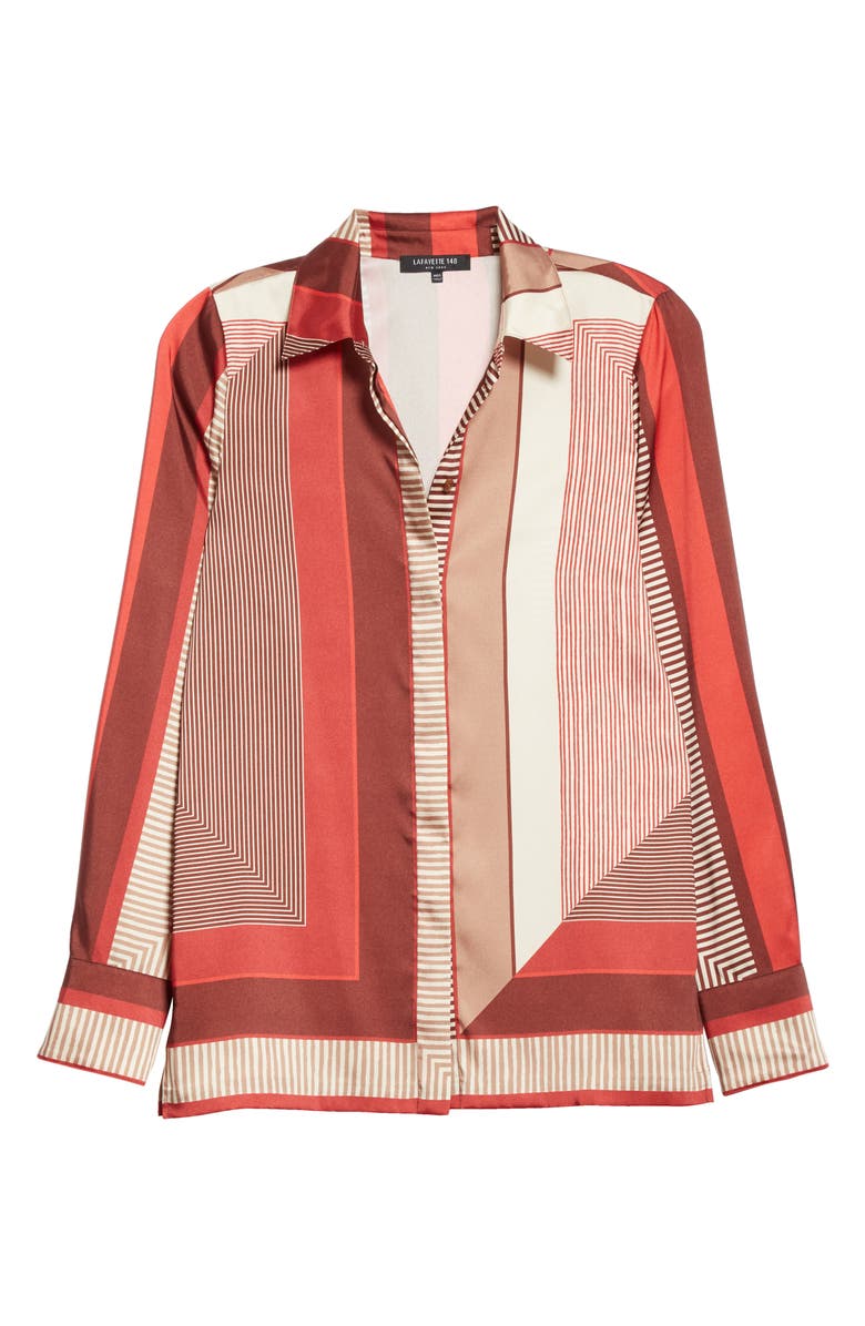 Lafayette 148 New York Eric Prism Print Twill Blouse, Alternate, color,