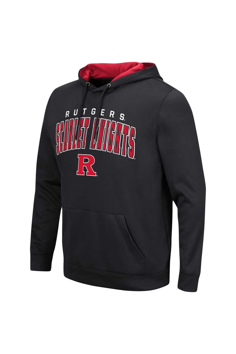 Men's Colosseum Black Rutgers Scarlet Knights Resistance Pullover Hoodie, Alternate, color, Black