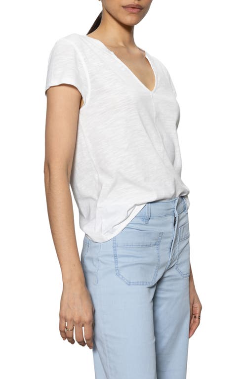 Shop Sanctuary The New Girl Split Neck T-shirt In White