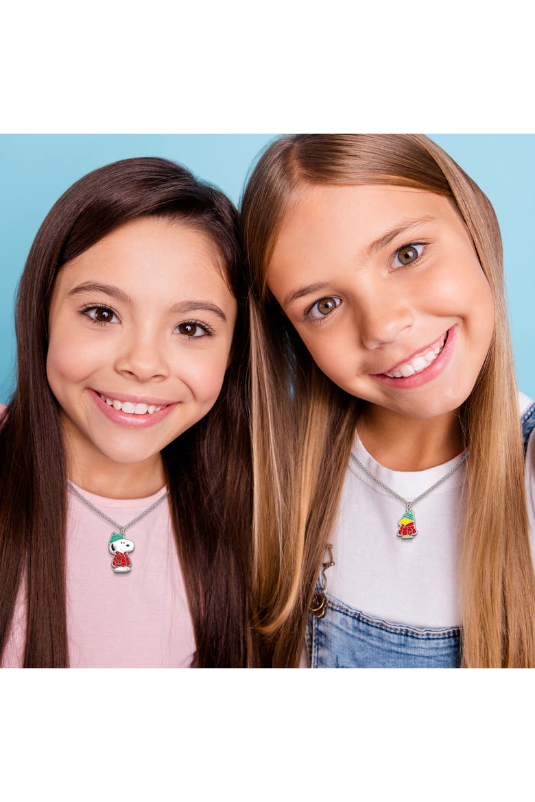 Snoopy & Woodstock Necklace Set, 2-Piece, Silver-Tone, Alternate, color, Multicolor