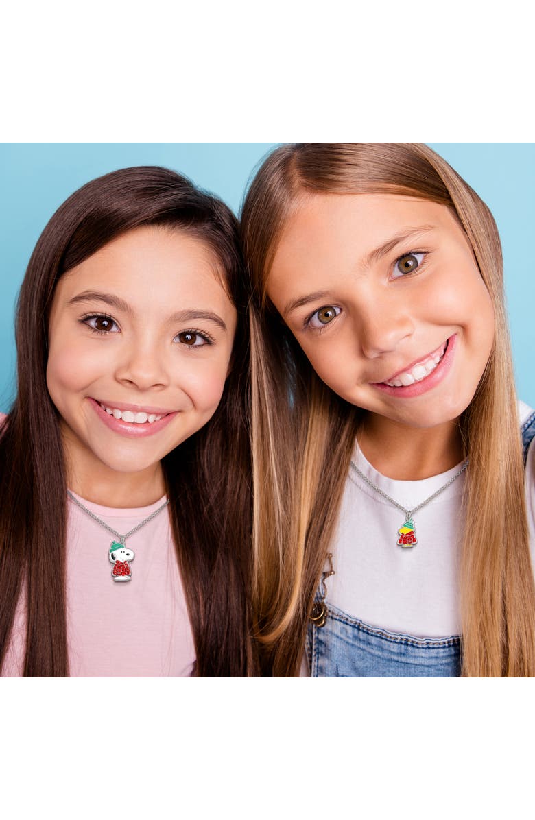 PEANUTS Snoopy & Woodstock Necklace Set, 2-Piece, Silver-Tone, Alternate, color, Multicolor