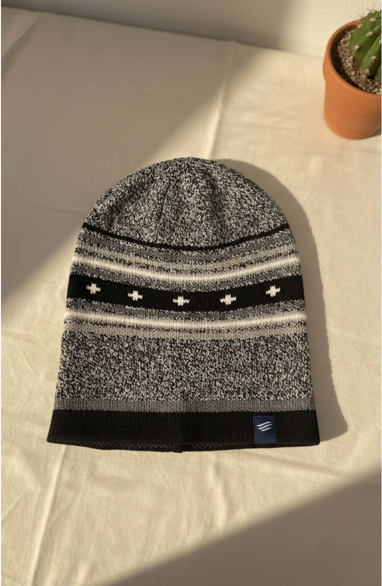 United By Blue The Merino Wool Slouchy Modern Fair Isle Beanie, Alternate, color, Black